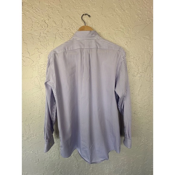 Ralph Lauren Custom Fit White with Purple Stripes Sz 16.5 - 32/33 - 100% Cotton - Picture 4 of 6